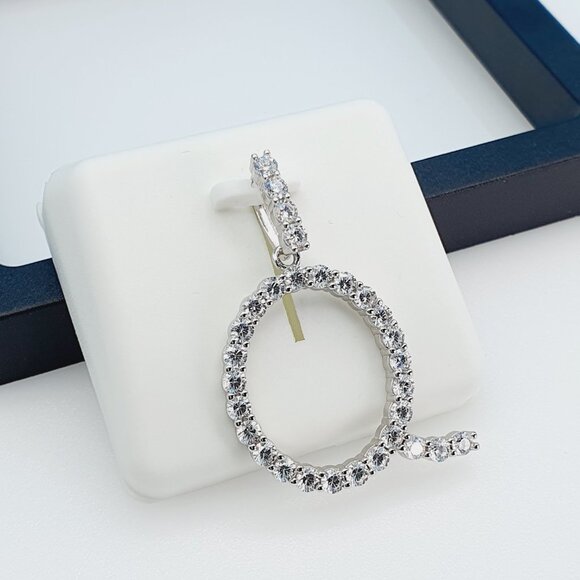 "925 Sterling Silver Cubic Zirconia Initial Pendant, UU1P6A6183 - Picture 6 of 9